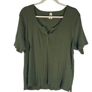 Pact Olive Green Short Sleeve Tee